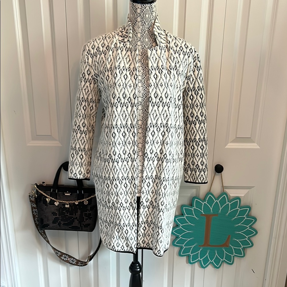 Philosophy Black and White Patterned Cardigan